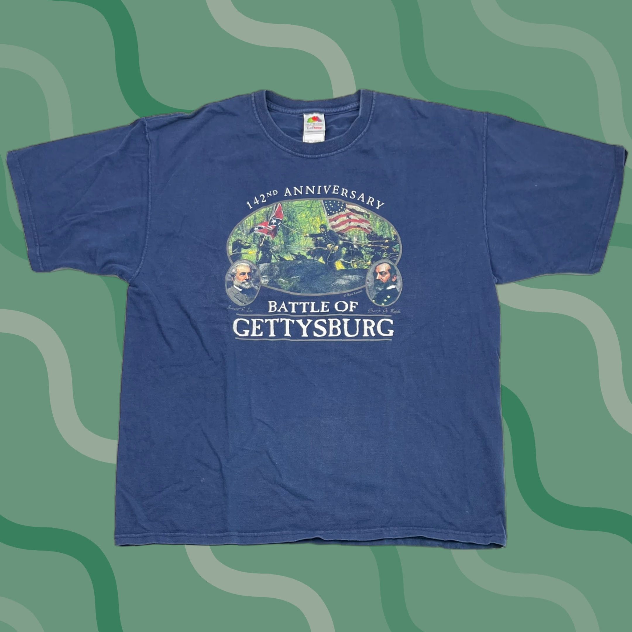Fruit Of The Loom VINTAGE Fruit of the Loom Battle of Gettysburg T-Shirt Mens Crewneck Large Blue 90s Retro Size US L / EU 52-54 / 3 - 1 Thumbnail