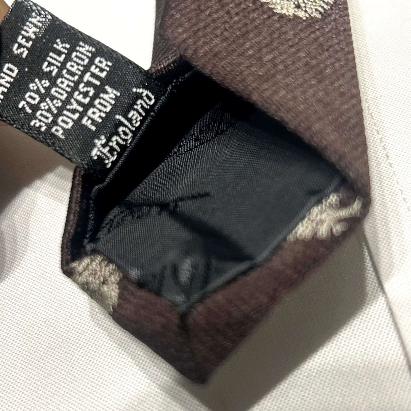 Robert Talbott VINTAGE Robert Talbott Tie Men Brown Pebble Beach 55” Silk Polyester Tree Pebbles Tan Tan Brown Men Size ONE SIZE - 7 Thumbnail
