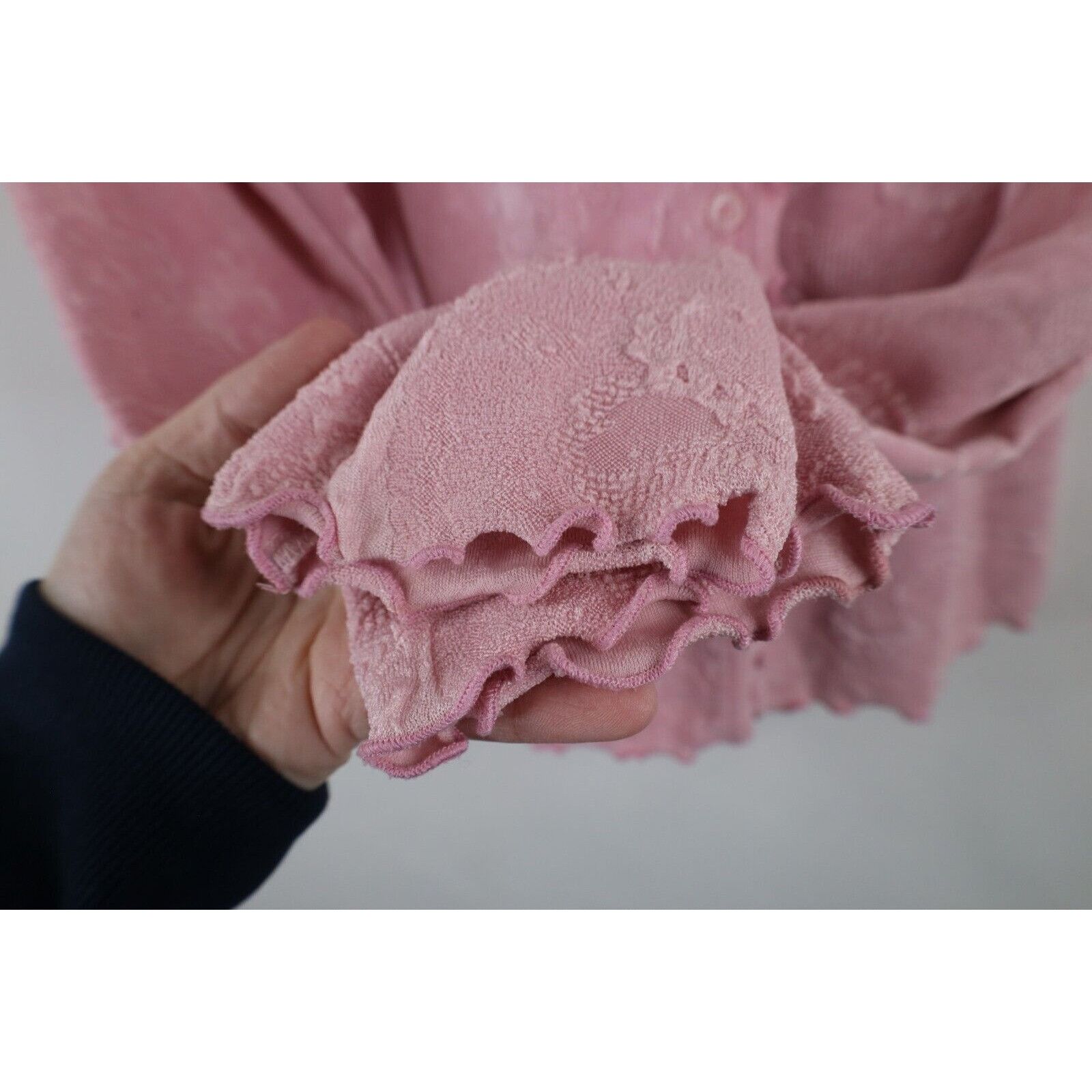 Vintage Vintage 90s Babydoll Bella Fairy Ruffled Cardigan Sweater Size XL / US 12-14 / IT 48-50 - 6 Thumbnail