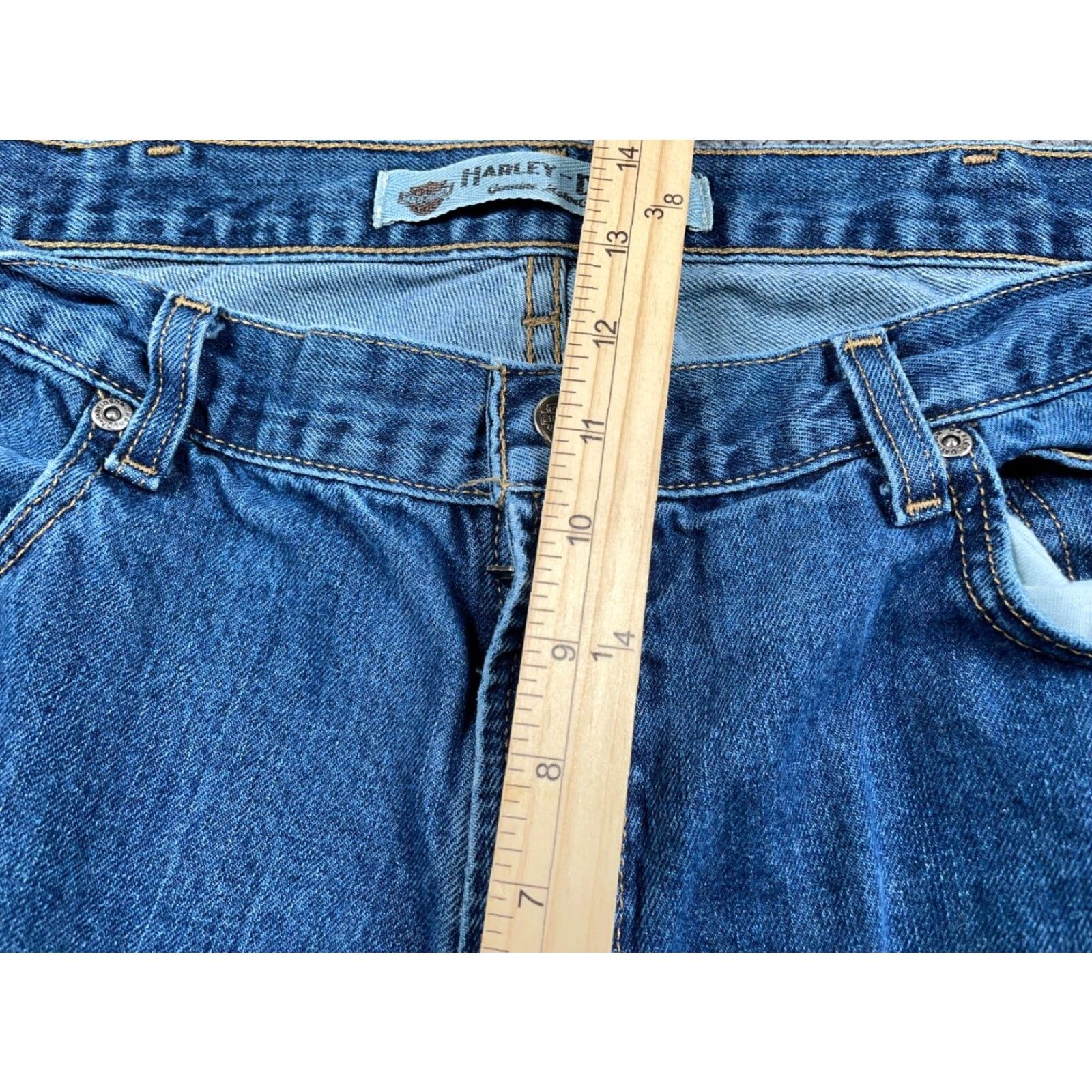 Harley Davidson VINTAGE Harley-Davidson Straight Leg Jeans Men 38 x 32 Blue Denim Biker Motorcycle? Size US 35 - 7 Thumbnail