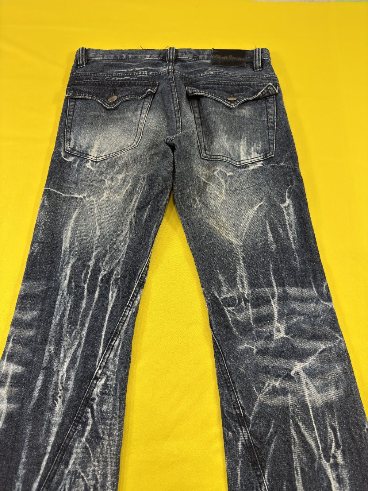 Japanese Brand Black Baccara tornado mart style spiral flare jeans Size US 34 / EU 50 - 21 Thumbnail