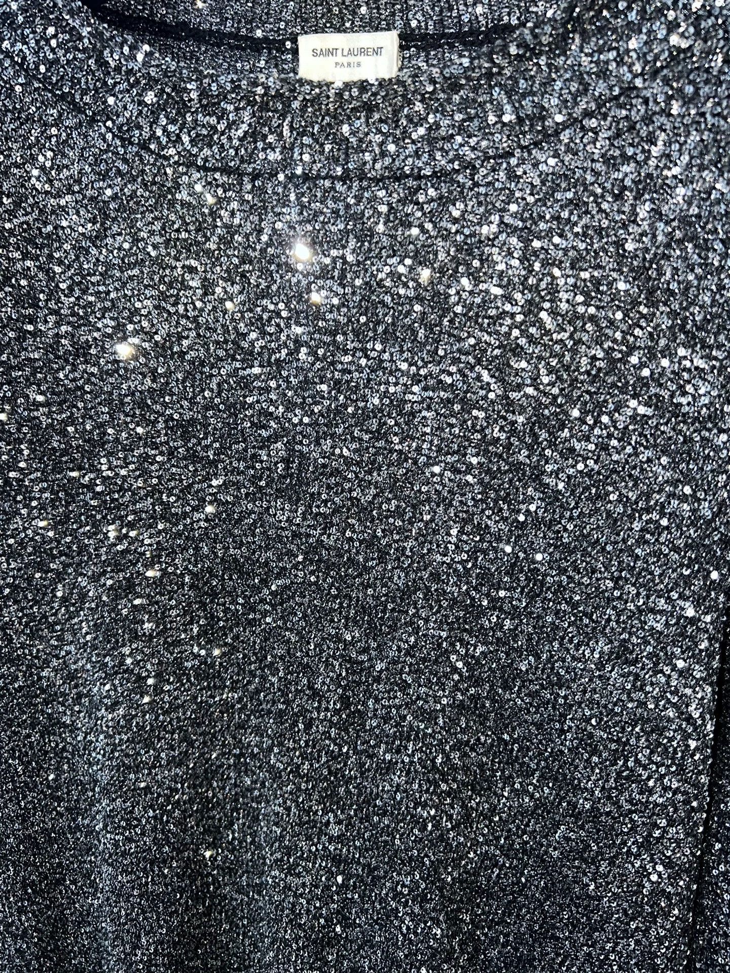 Saint Laurent Paris SLP 19ss Silver Starscale Embroidered Sweater L Mint Size US L / EU 52-54 / 3 - 3 Thumbnail