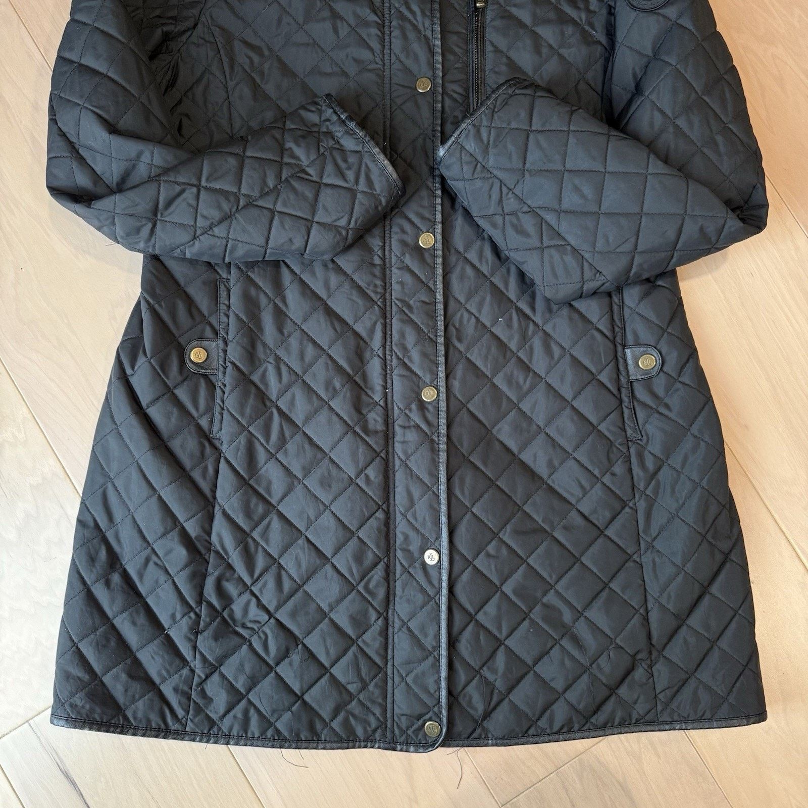 Lauren Ralph Lauren Lauren Ralph Lauren Quilted Coat Women's L Black Full Zip Size L / US 10 / IT 46 - 5 Thumbnail