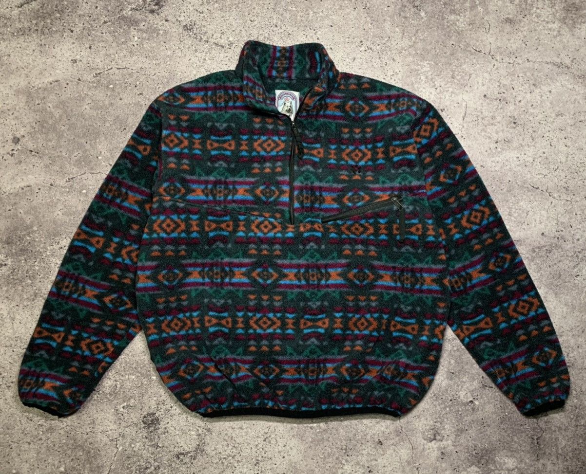 Vintage Jack Wolfskin Zip Pocket Multicolor Polartec Fleece