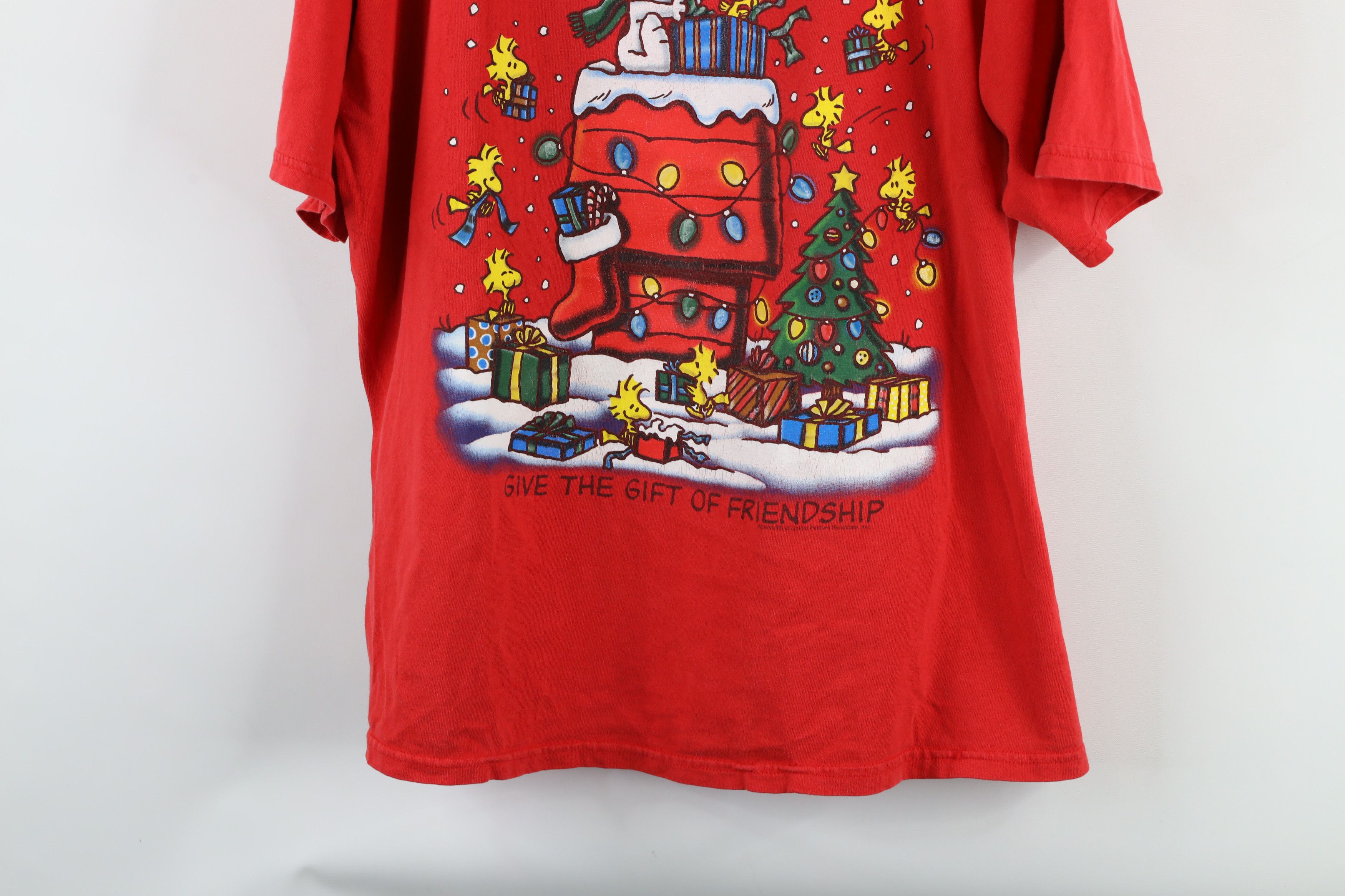 Vintage Vintage Peanuts Woodstock Christmas T-Shirt Red Cotton Size US XL / EU 56 / 4 - 3 Thumbnail