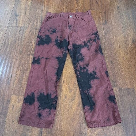 Designer NEW RED TIE DYE DENIM JEANS SZ LARGE L Size US 32 / EU 48 - 1 Thumbnail