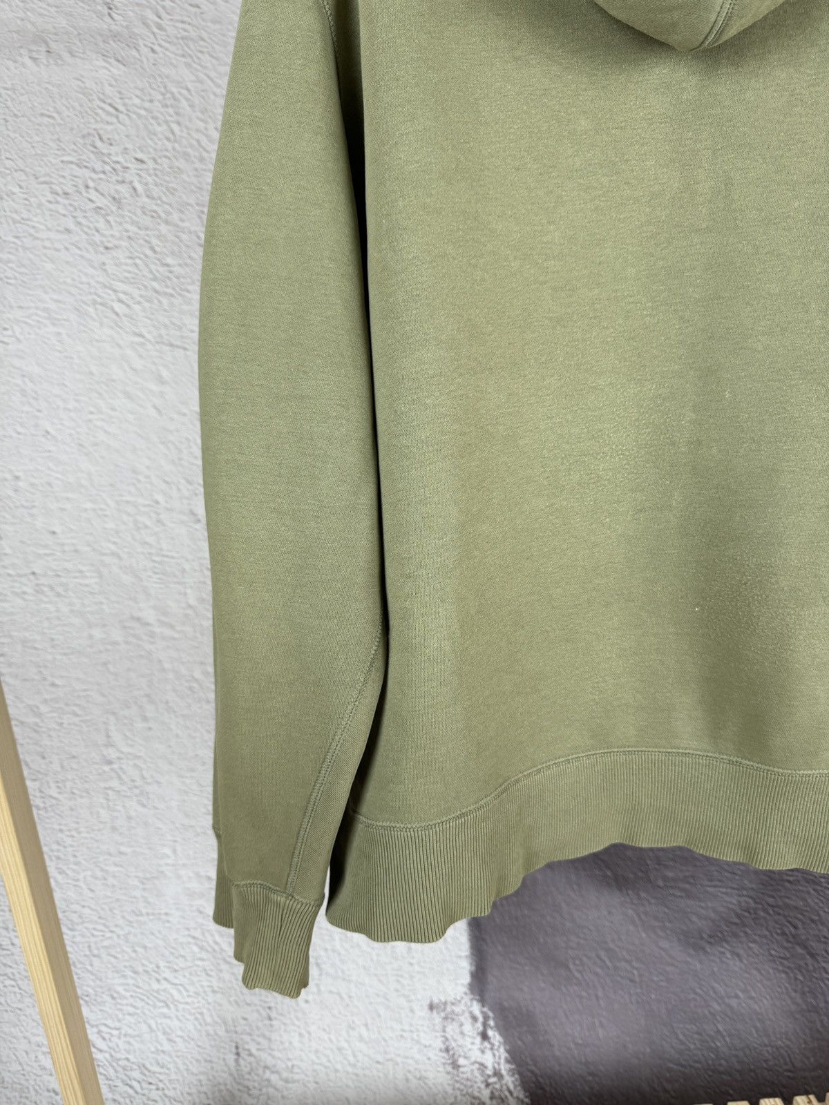 Nike × Vintage Nike vintage Y2K khaki green small logo hoodie swoosh drill Size US XL / EU 56 / 4 - 16 Thumbnail