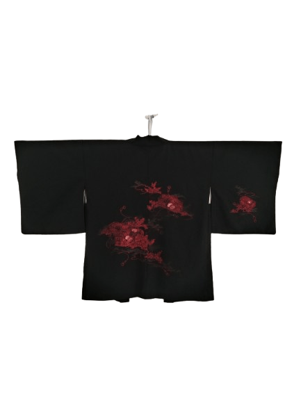 Japanese Brand Vintage Black Haori Kimono Japanese Traditional Wear Size US L / EU 52-54 / 3 - 1 Thumbnail