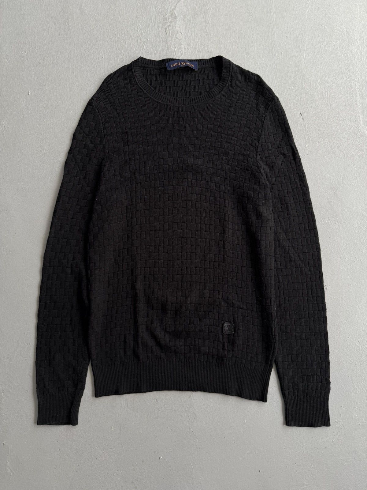 Louis Vuitton Louis Vuitton - Black Damier Crewneck Size US L / EU 52-54 / 3 - 1 Thumbnail
