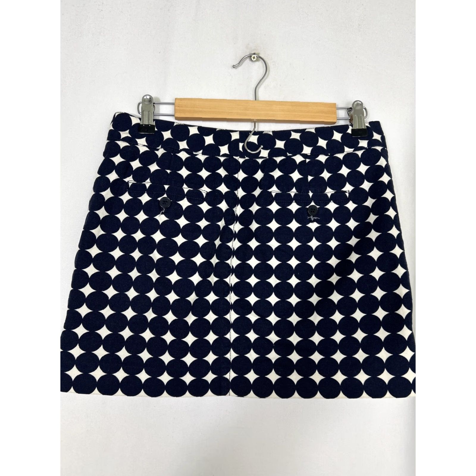 J.Crew J.CREW Skirt Womens Size 4 Mini Multicolor Blue White Polka Dot 30x14 Short Regular Mens Size 27" / US 4 / IT 40 - 7 Thumbnail