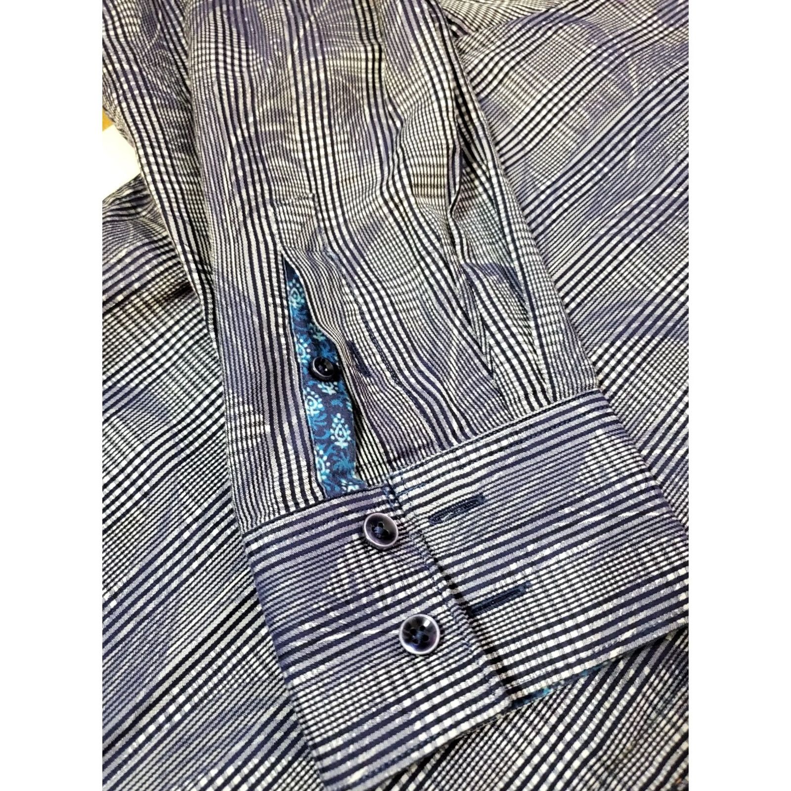Robert Graham Robert Graham Shirt Mens Large Classic Fit Floral Tree Design Cotton Designer Shirt-Button Up Casual Summer Fall Spring Brown Cotton Size US L / EU 52-54 / 3 - 3 Thumbnail