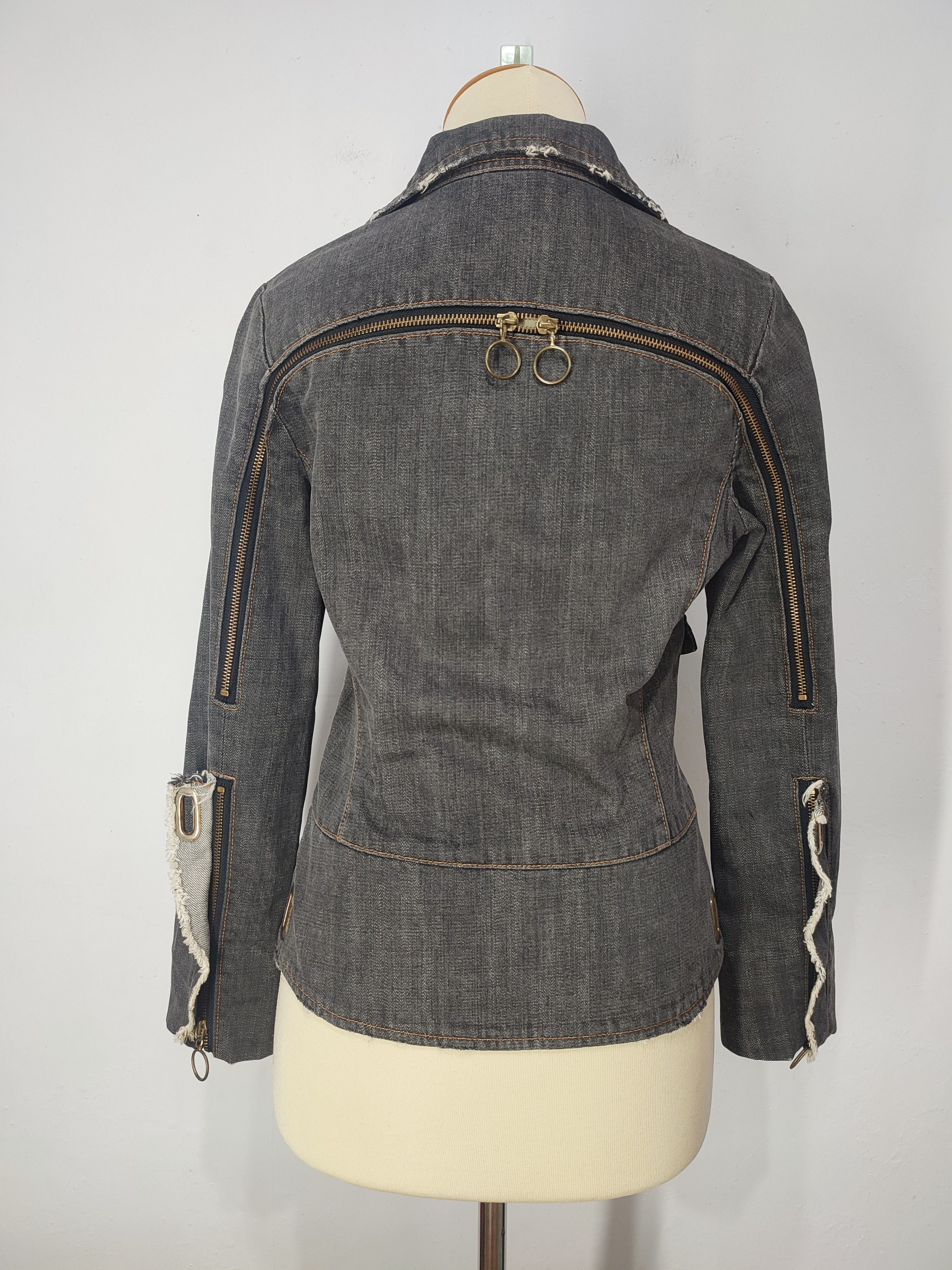 Japanese Brand Seraphim Div- Punk Asymmetric Zip Panel Archive Denim Jacket Size M / US 6-8 / IT 42-44 - 6 Thumbnail