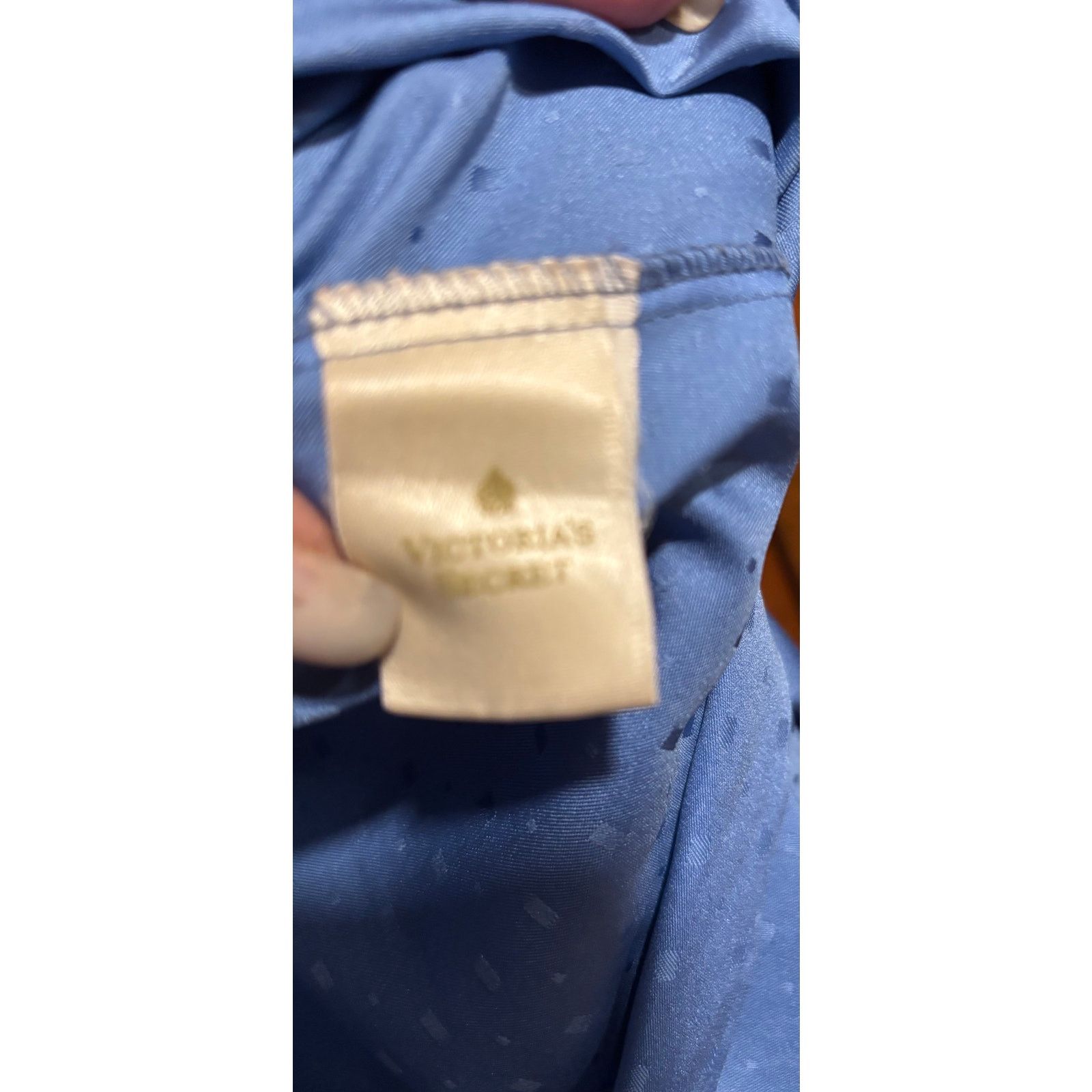 Victoria's Secret Victoria Secret Blue Satin Lace Trim Vintage Gold Label Robe Size ONE SIZE - 6 Thumbnail