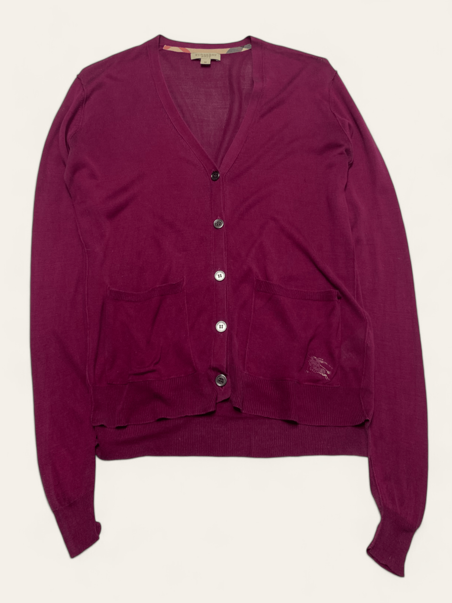 Vintage BURBERRY BRIT Crimson Lightweight Cardigan SILK