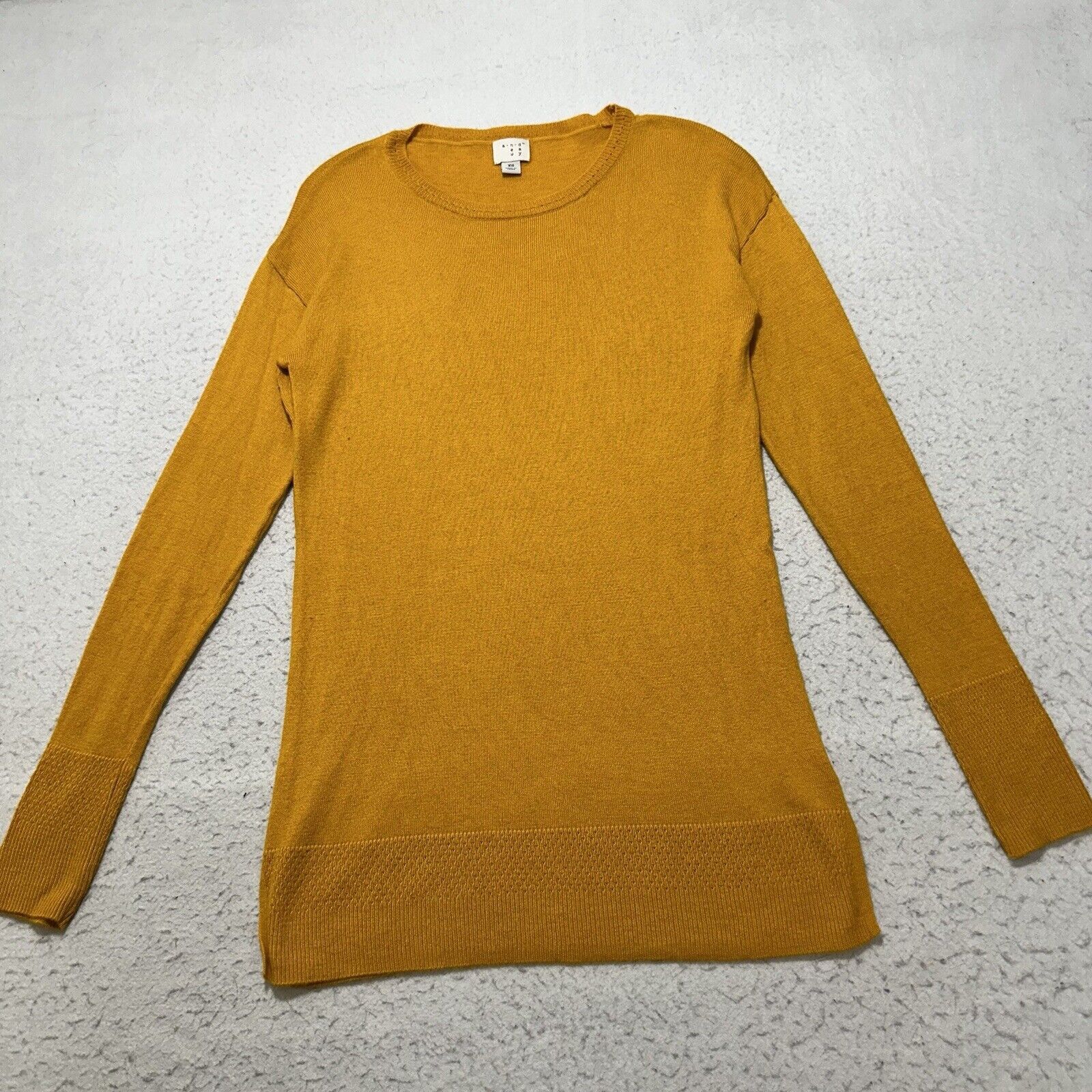 Other A New Day XS Mustard Yellow Crewneck Sweater Modal Blend Size XS / US 0-2 / IT 36-38 - 1 Thumbnail