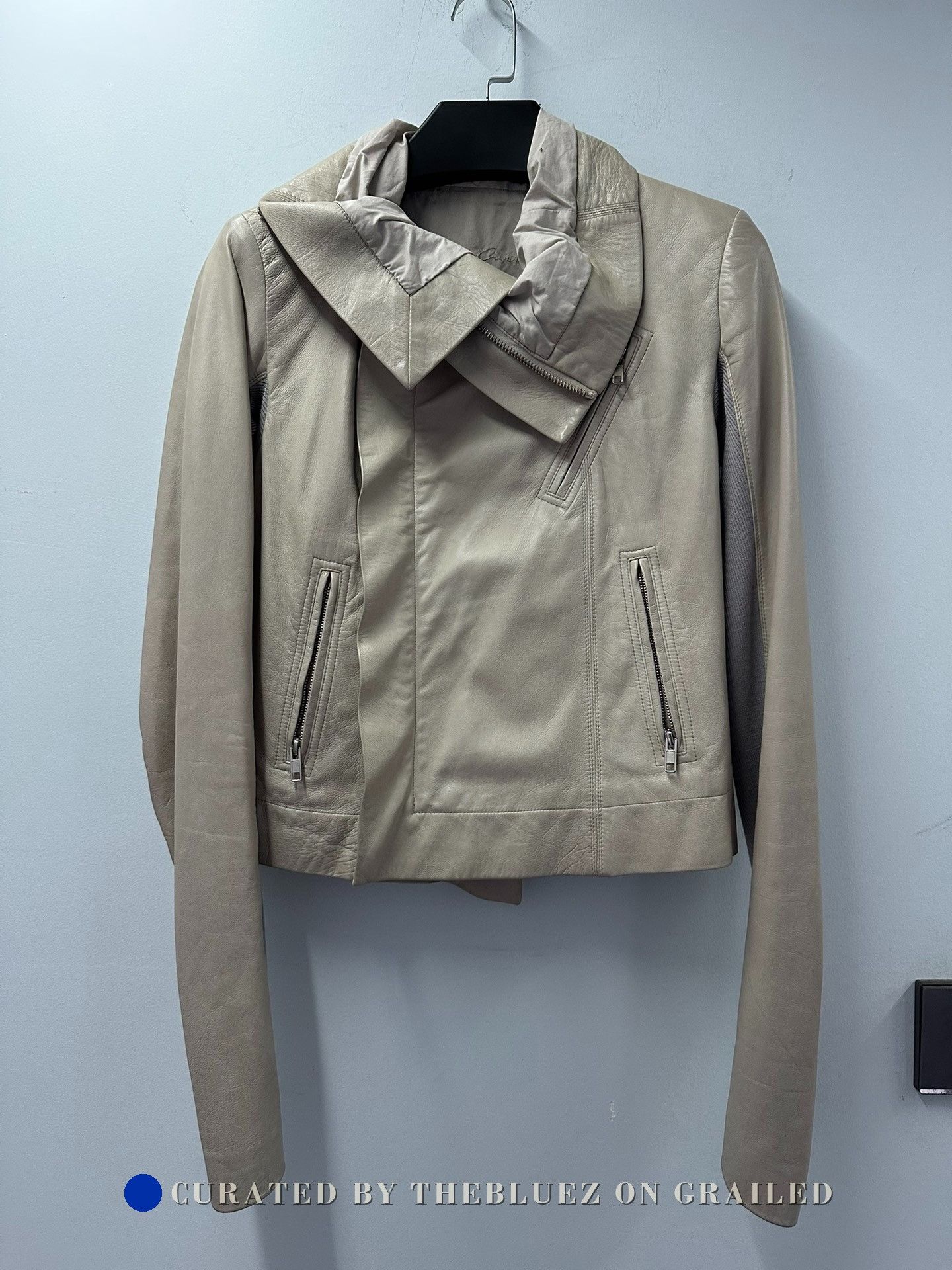 Rick Owens Rick Owens Ivory Leather Biker Jacket Size M / US 6-8 / IT 42-44 - 1 Thumbnail