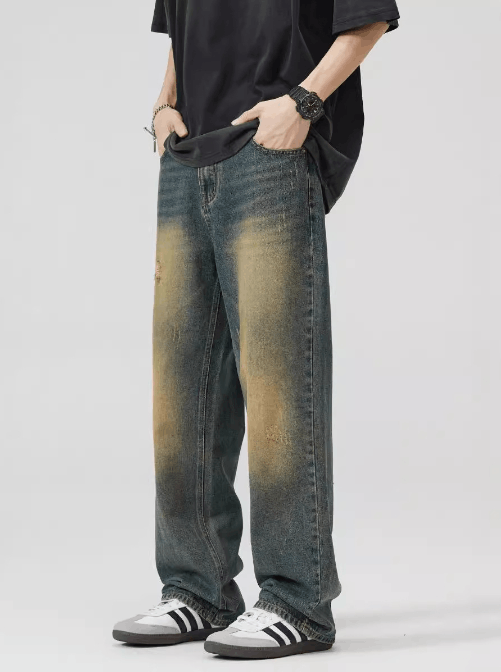 Japanese Brand × Jean High street distressed American retro ripped oversized jeans Size US 32 / EU 48 - 3 Thumbnail