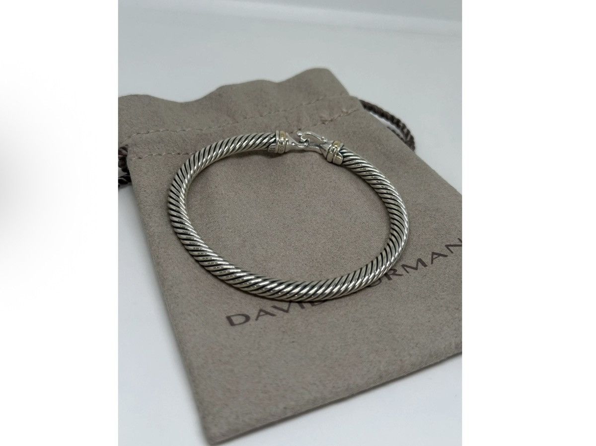 David Yurman David Yurman Classic Cable Silver Bangle w 18k 5mm Sz Medium Size ONE SIZE - 7 Thumbnail