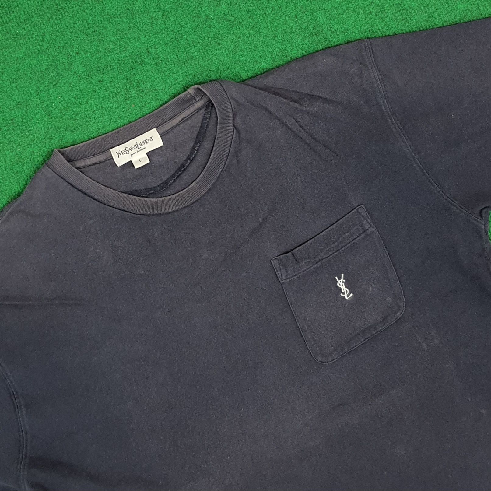 Vintage × Yves Saint Laurent Vintage Yves Saint Laurent Italian Desiger Pocket Tshirt Size US L / EU 52-54 / 3 - 2 Thumbnail