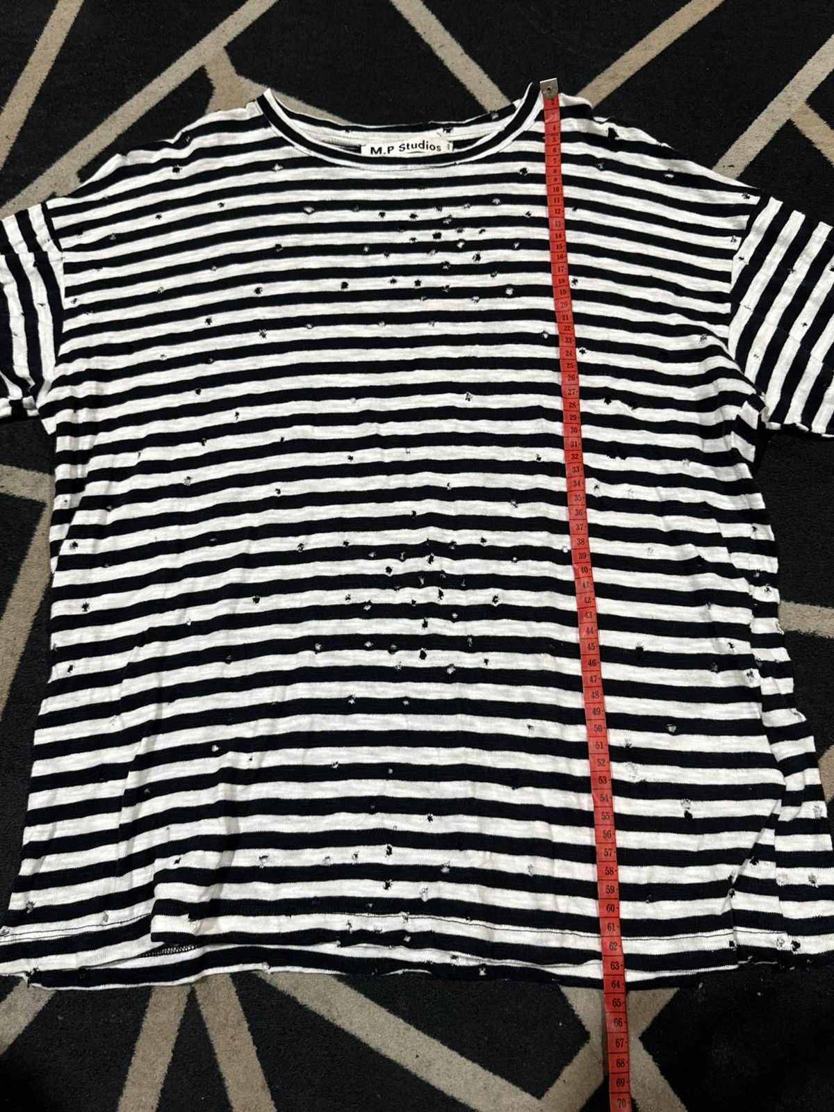 Japanese Brand Striped Distressed SS18 MP Studio Tees Size US M / EU 48-50 / 2 - 6 Thumbnail