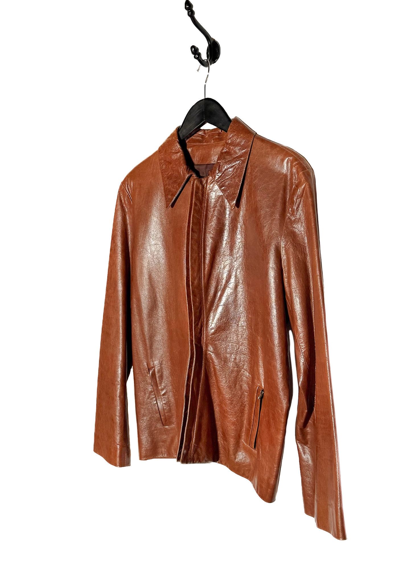 Lanvin Lanvin Vintage Cognac Brown Lambskin Leather Jacket Size M / US 6-8 / IT 42-44 - 2 Thumbnail