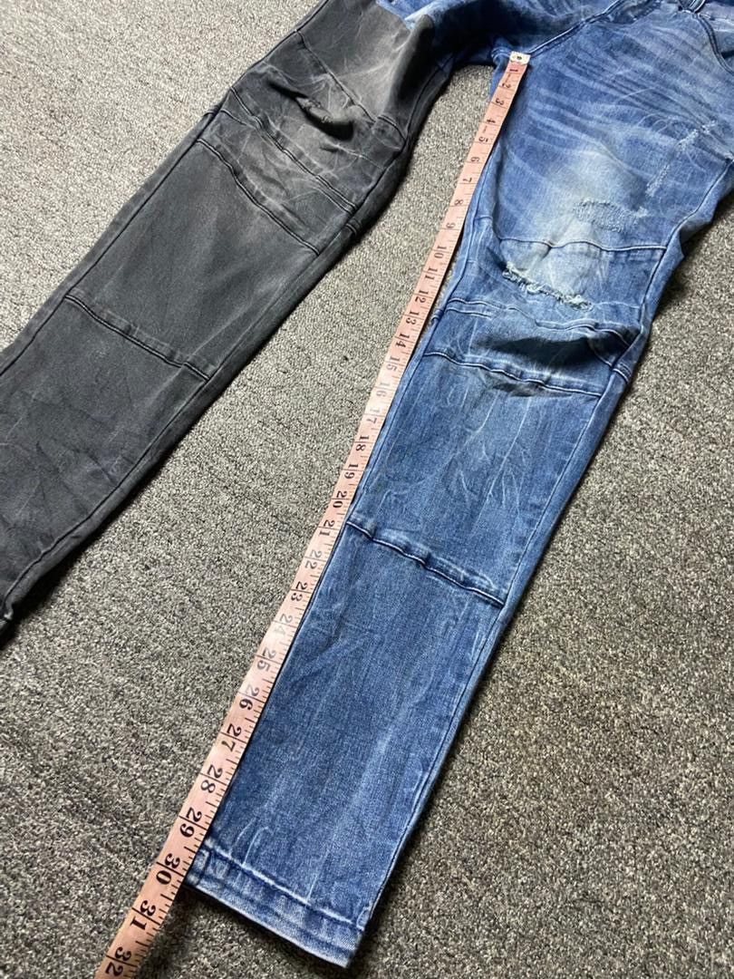 Japanese Brand Black Brain Two Tone Slim Fit Jeans (175) Size US 31 - 7 Thumbnail