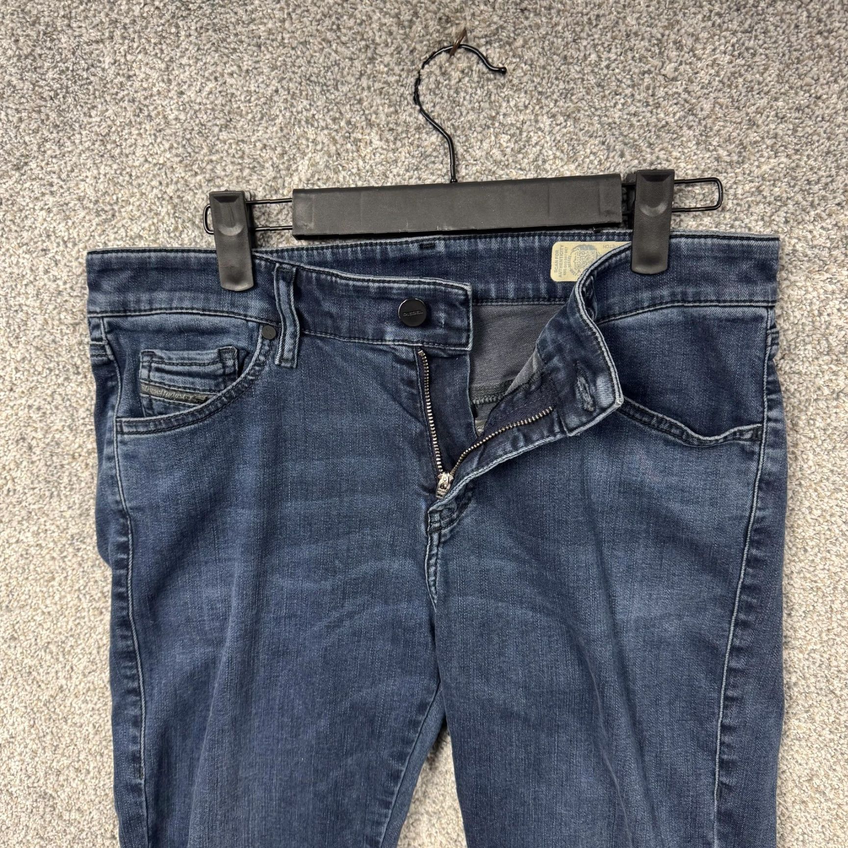 Diesel Diesel Jeans Womens 31 Blue Mid Rise Slim Skinny Stretch Denim 90% Cotton 6% Elastomultiester 4% Elastane Pocket Zip Fly Womens Jeans Size 24" / US 00 / IT 34 - 6 Thumbnail