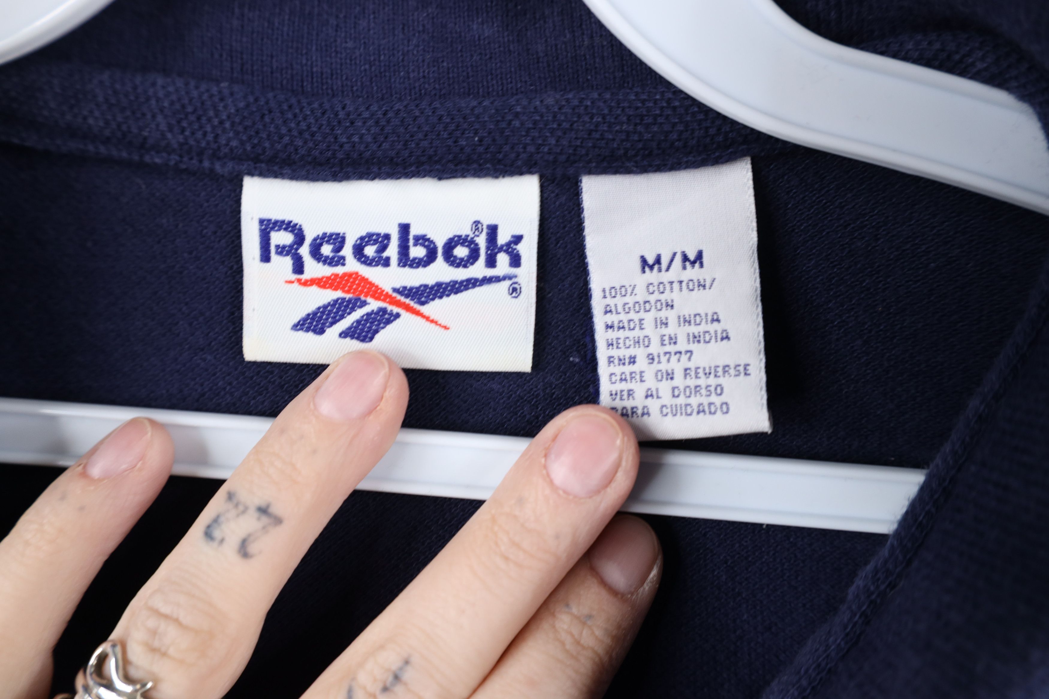 Reebok Vintage 90s Reebok Spell Out Collared Golf Polo Shirt Blue Size M / US 6-8 / IT 42-44 - 11 Thumbnail