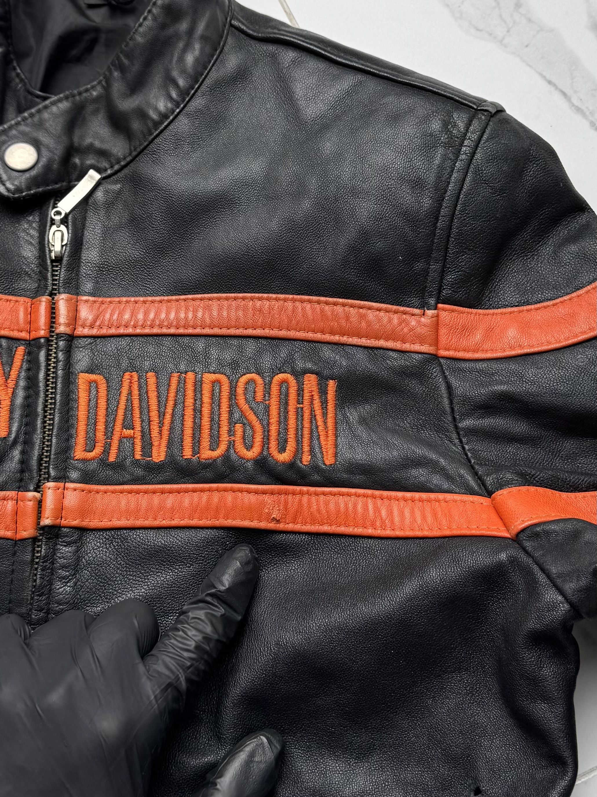 Vintage Y2K Leather Jacket Womens Orange Biker Zip Up Moto Style Size M / US 6-8 / IT 42-44 - 18 Thumbnail