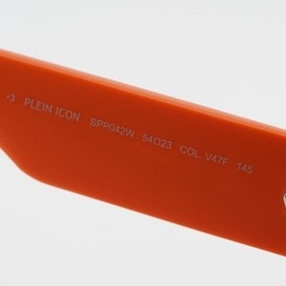 Philipp Plein Philipp Plein SPP042W V47F Sunglasses Orange Square Frame Size ONE SIZE - 8 Thumbnail