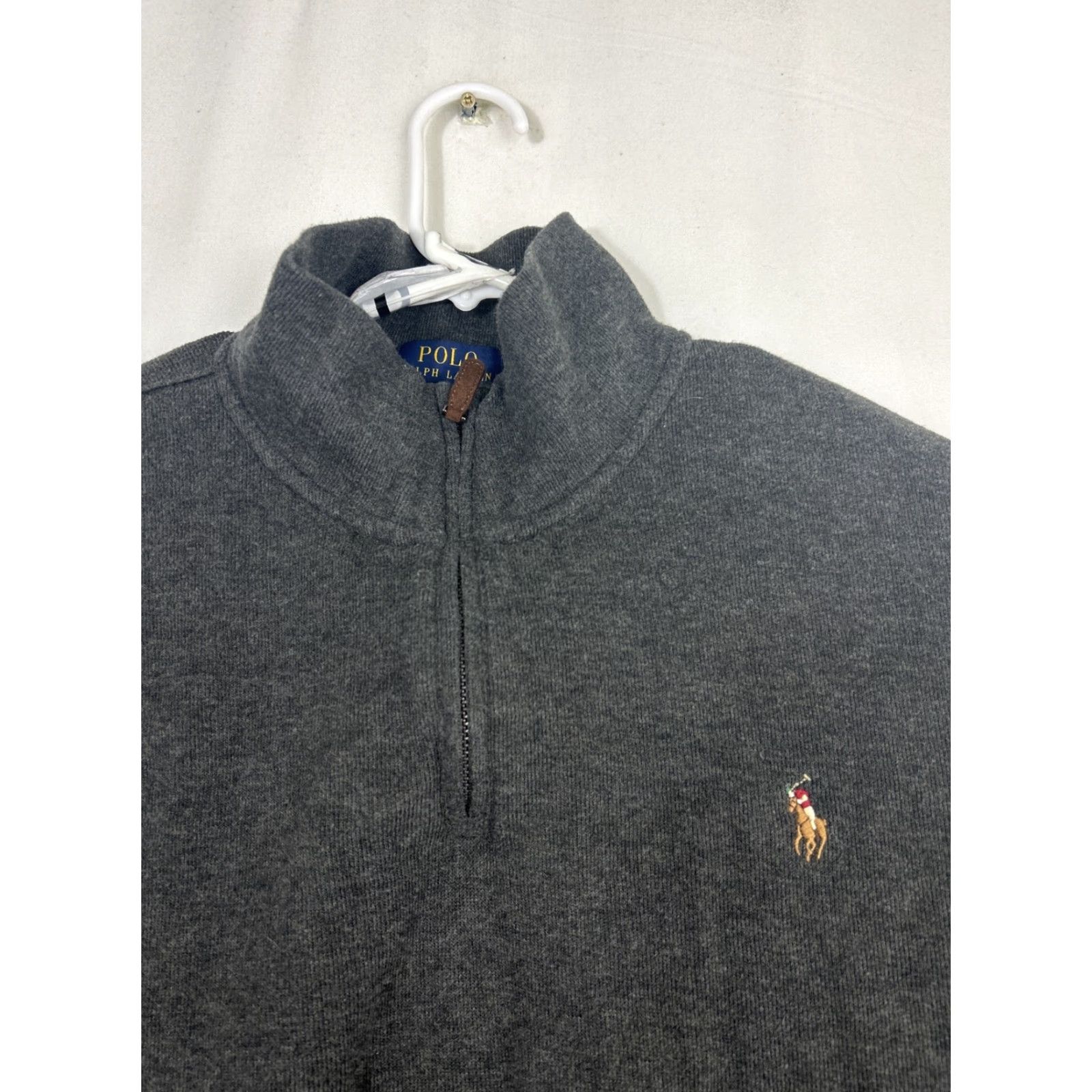 Polo Ralph Lauren Polo Ralph Lauren Sweater Men XL Estate Rib 1/4 Zip Pullover Long Sleeve Gray Mock Neck Logo Knit's 1/4 Zip Casual Mens Size US XL / EU 56 / 4 - 3 Thumbnail