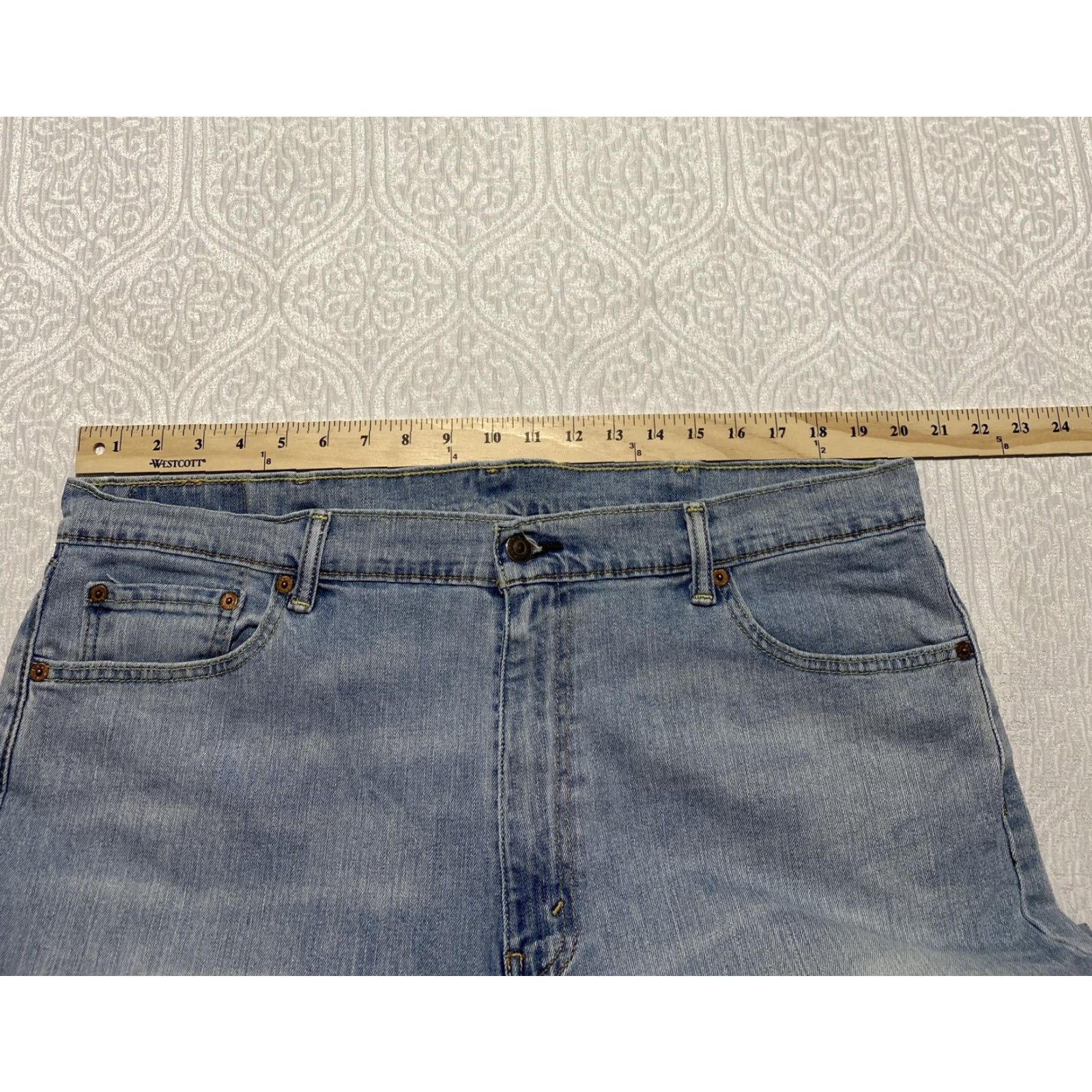 Levi's Levi's 505 Jeans Mens 40x30 Light Blue Regular Fit Straight Leg Denim Stretch Size US 40 / EU 56 - 5 Thumbnail