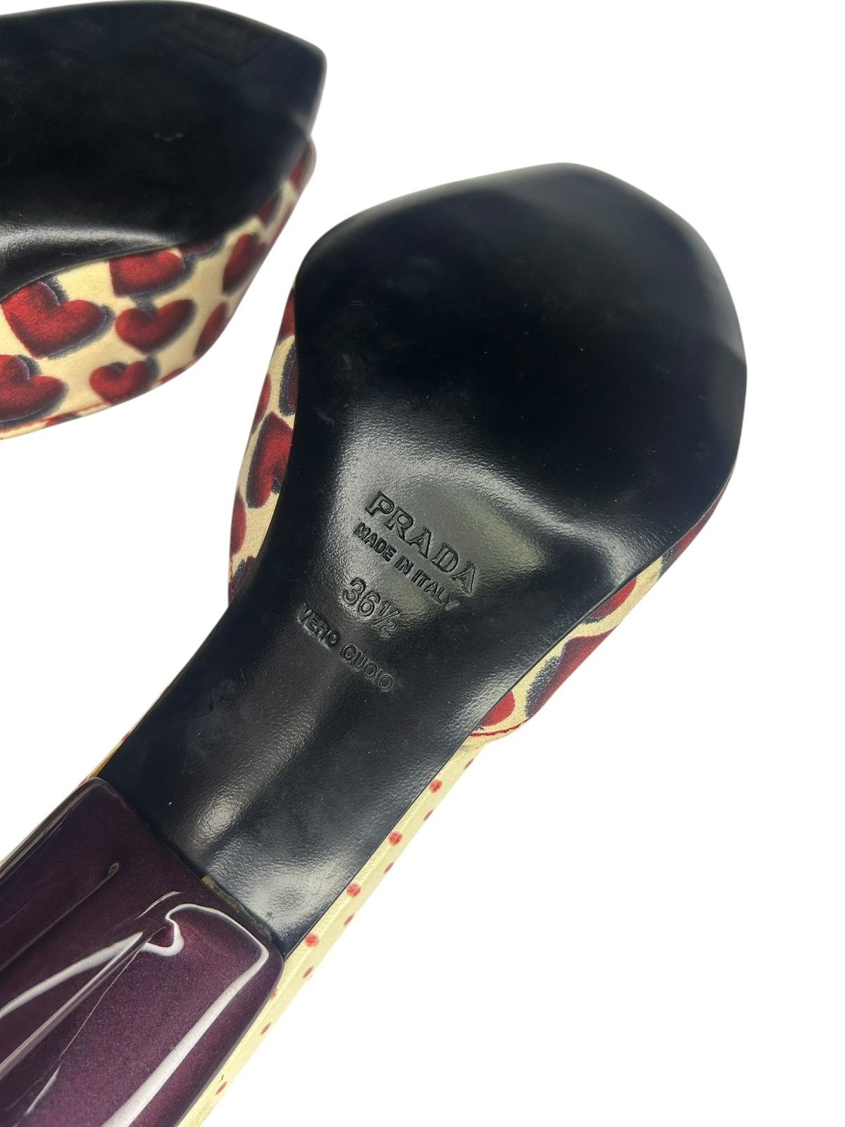 Prada S/S 00 Heart Print Heels Size US 6.5 / IT 36.5 - 13 Thumbnail