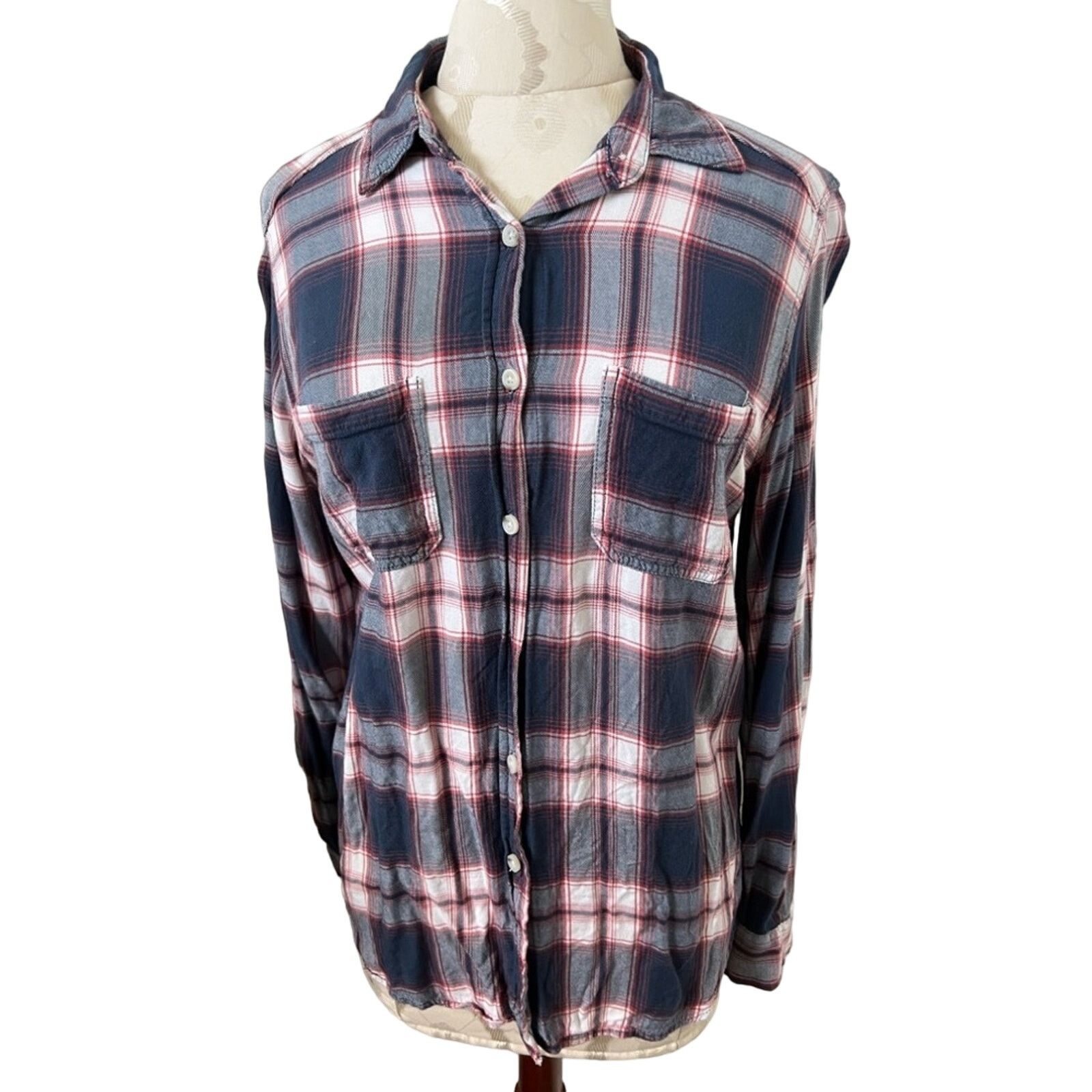 Mossimo Mossimo Boyfriend Fit Long Sleeve Plaid Button Up Small Size S / US 4 / IT 40 - 1 Thumbnail