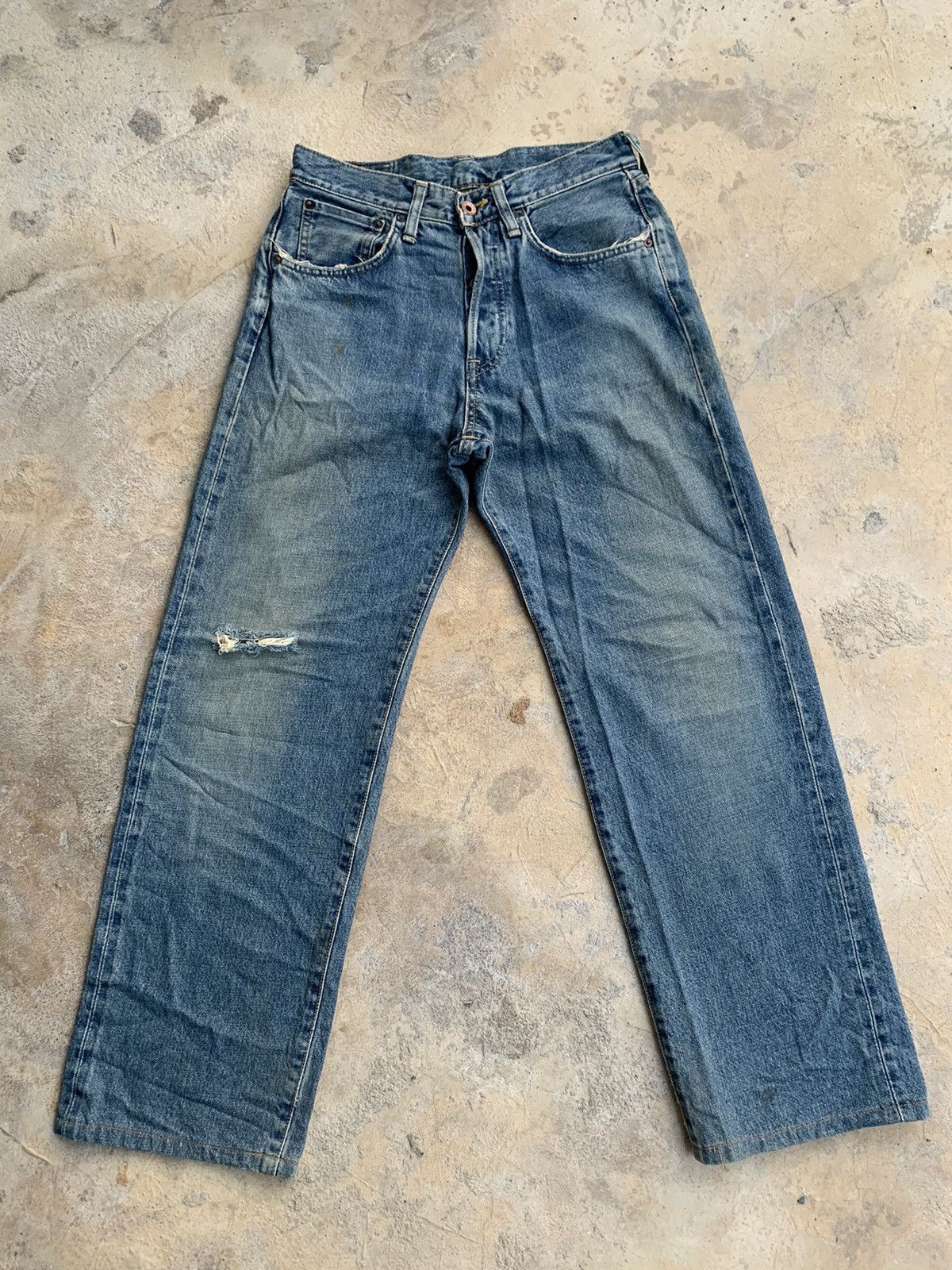 Edwin × Vintage Edwin 505X Selvedge distressed denim Size US 29 - 3 Thumbnail