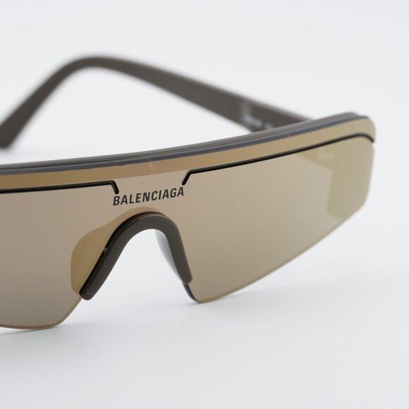 NEW Balenciaga BB0003S Shield Sunglasses in Bronze Mirror Balenciaga | Accessories | New Balenciaga Bb003s Shield  main image 2