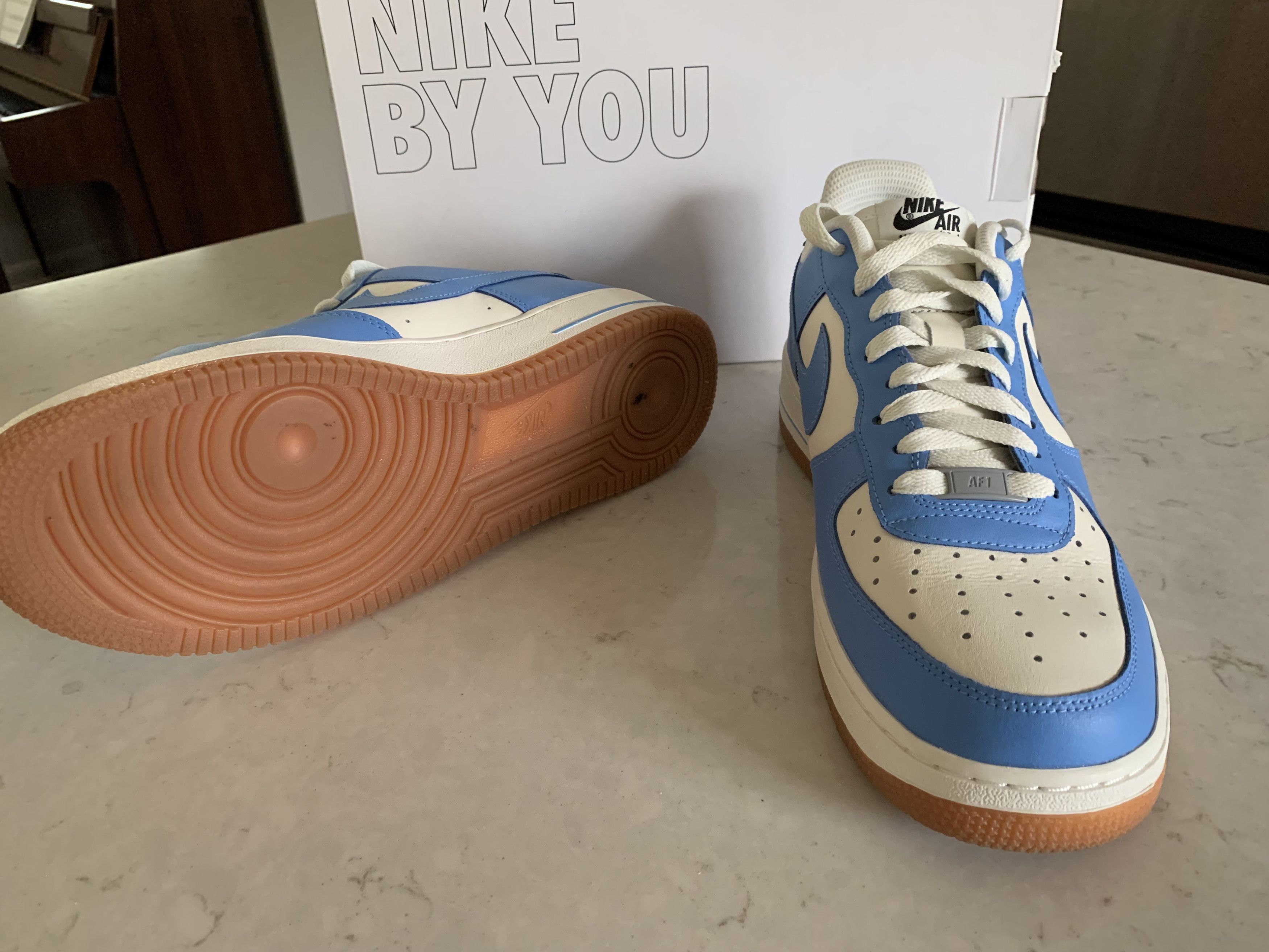 Nike Nike Air Force 1 Low University Blue and Sail with Gum Sole Size US 10 / EU 43 - 3 Thumbnail