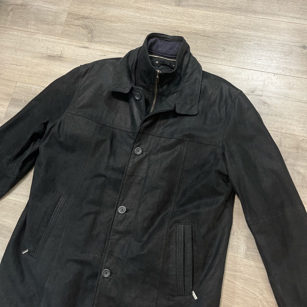 image of Archival Clothing x Genuine Leather Danier Suede 2 In 1 Men’S Jacket in Black, Men's (Size XL)