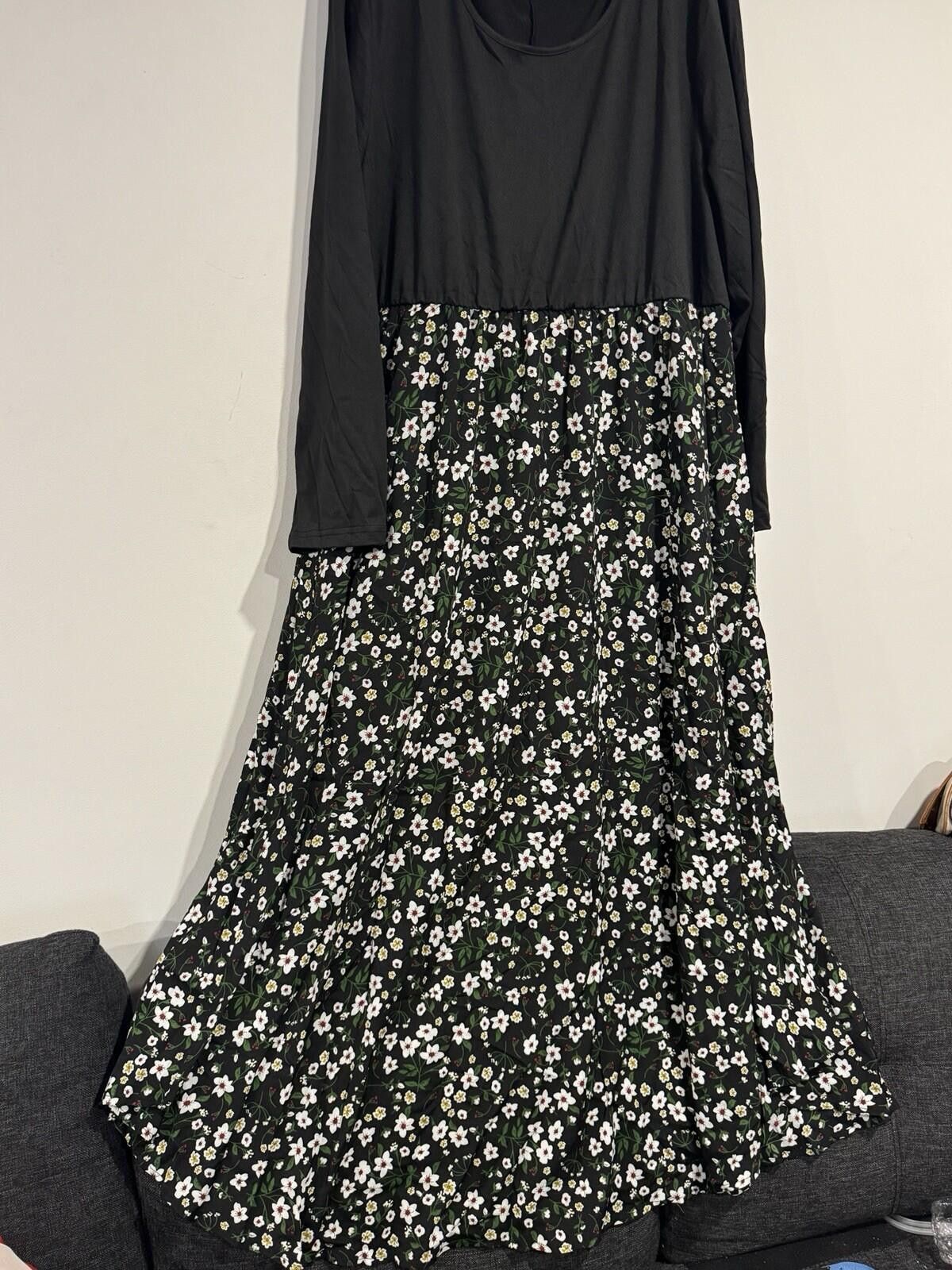 The Unbranded Brand Women’s Plus Size long floral long-sleeve maxi dress Sz 4XL Size M / US 6-8 / IT 42-44 - 11 Thumbnail