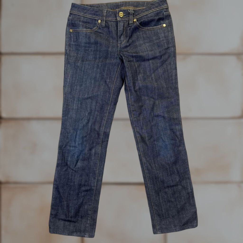 Tory Burch Tory Burch Jeans Cropped Size 25 Blue Ankle Length Womens Medium Wash Color Blue 25 in. Regular Womens Size 42" / US 20 - 1 Thumbnail
