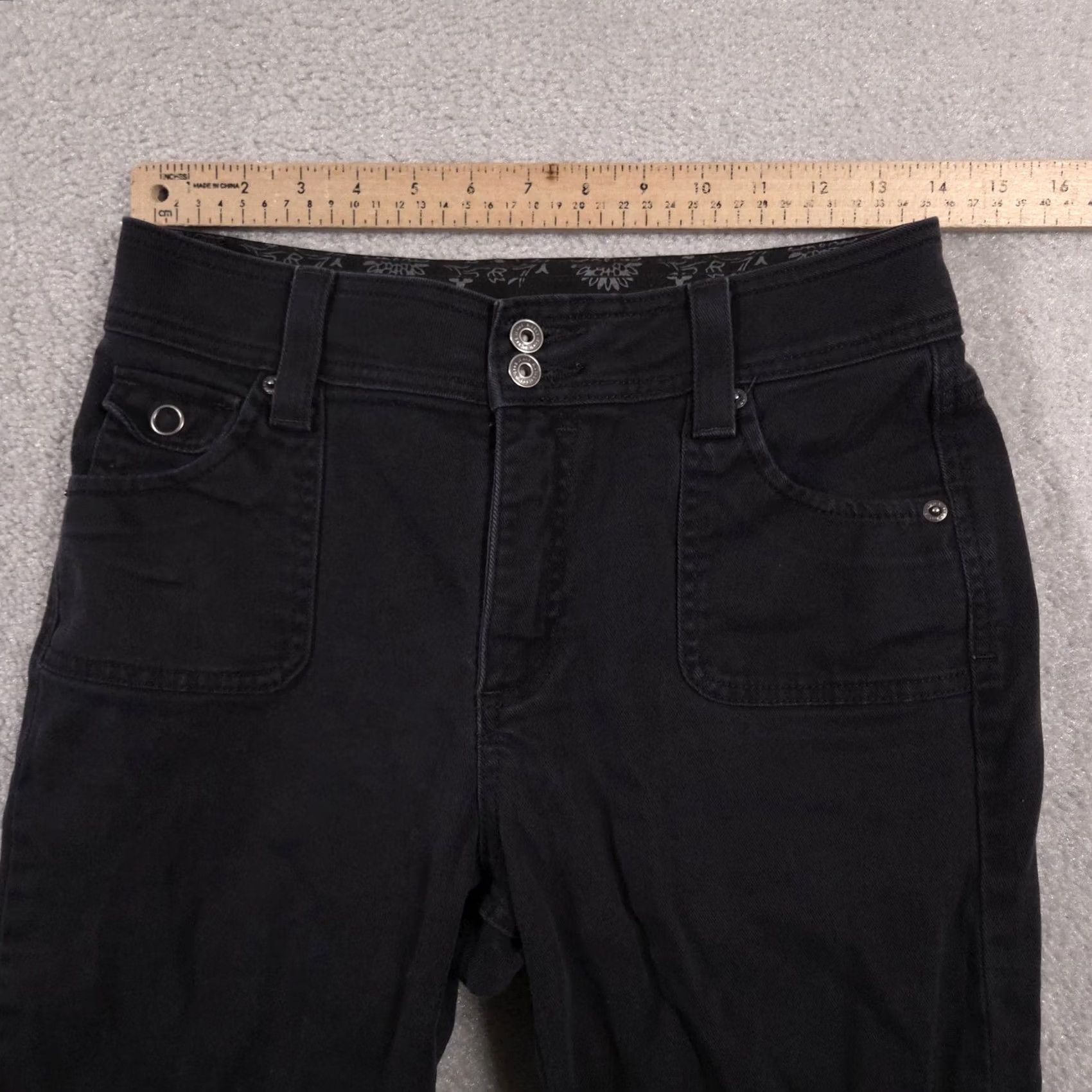 Vintage Riders Pants Womens 6 Black Stretch Comfort No Gap Waist Straight Leg Casual Size 28" / US 6 / IT 42 - 7 Thumbnail