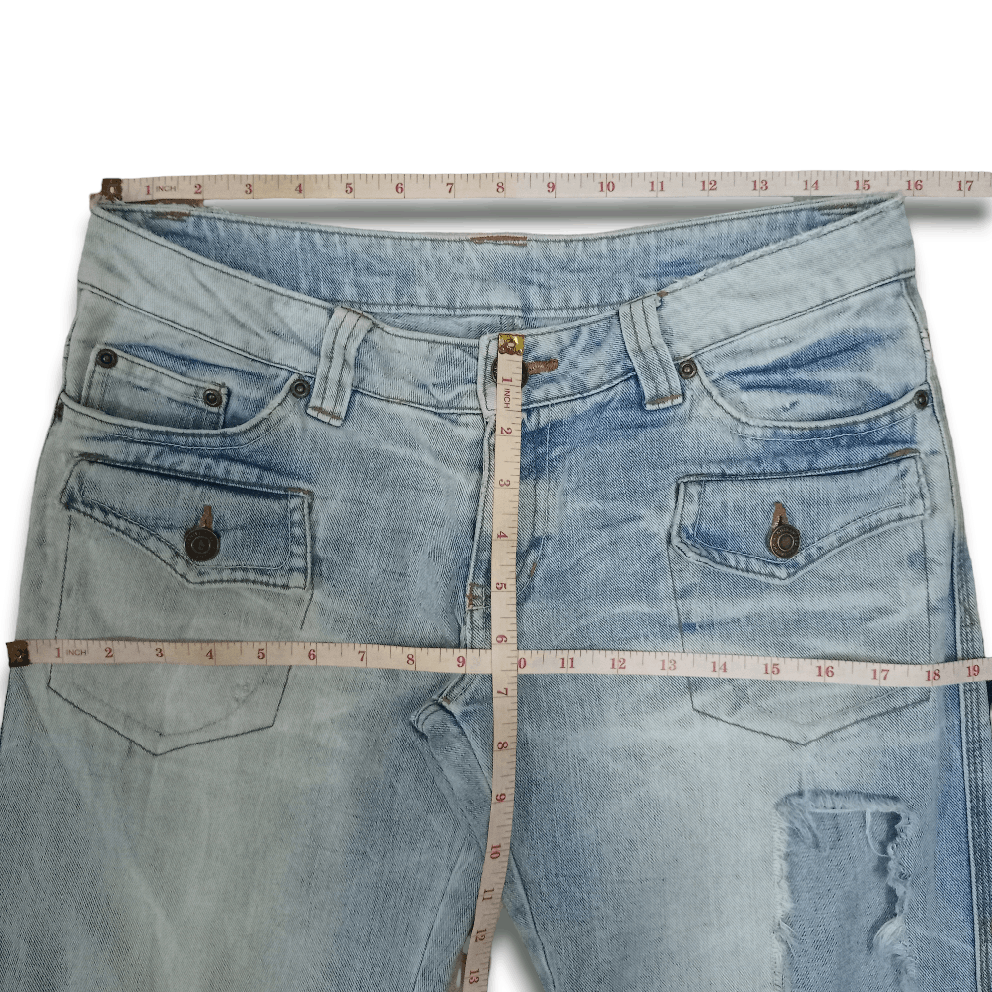 Japanese Brand Vintage Japanese Brand Bush Style Ripped Studded Jeans Size US 31 - 9 Thumbnail