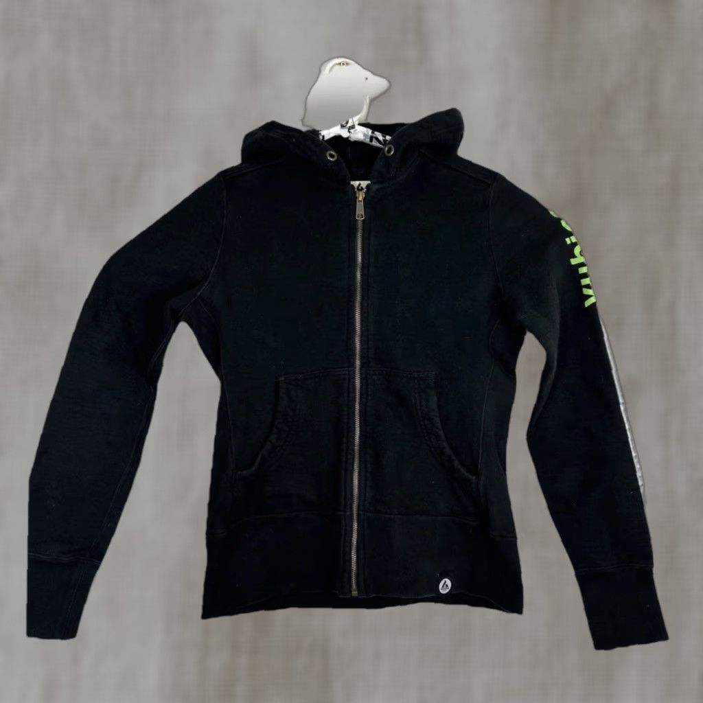 Vintage American Giant Hoodies Womens Small Black Full Zip Cotton Embroidered Size S / US 4 / IT 40 - 1 Thumbnail