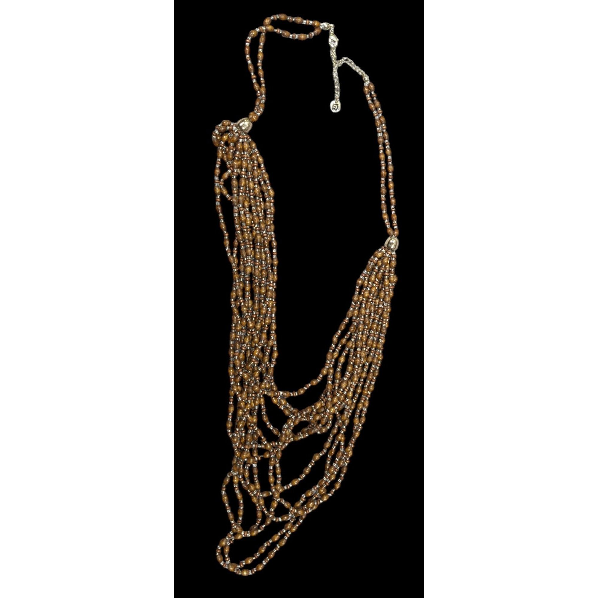 Other FJ Bohemian Brown Wood And Glass Beaded Multilayer Necklace Size ONE SIZE - 9 Thumbnail