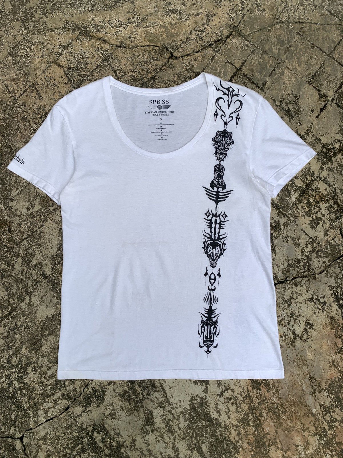 Other SPB SS White Tribal Skull Graphic Wide Neck Top Size S / US 4 / IT 40 - 1 Thumbnail