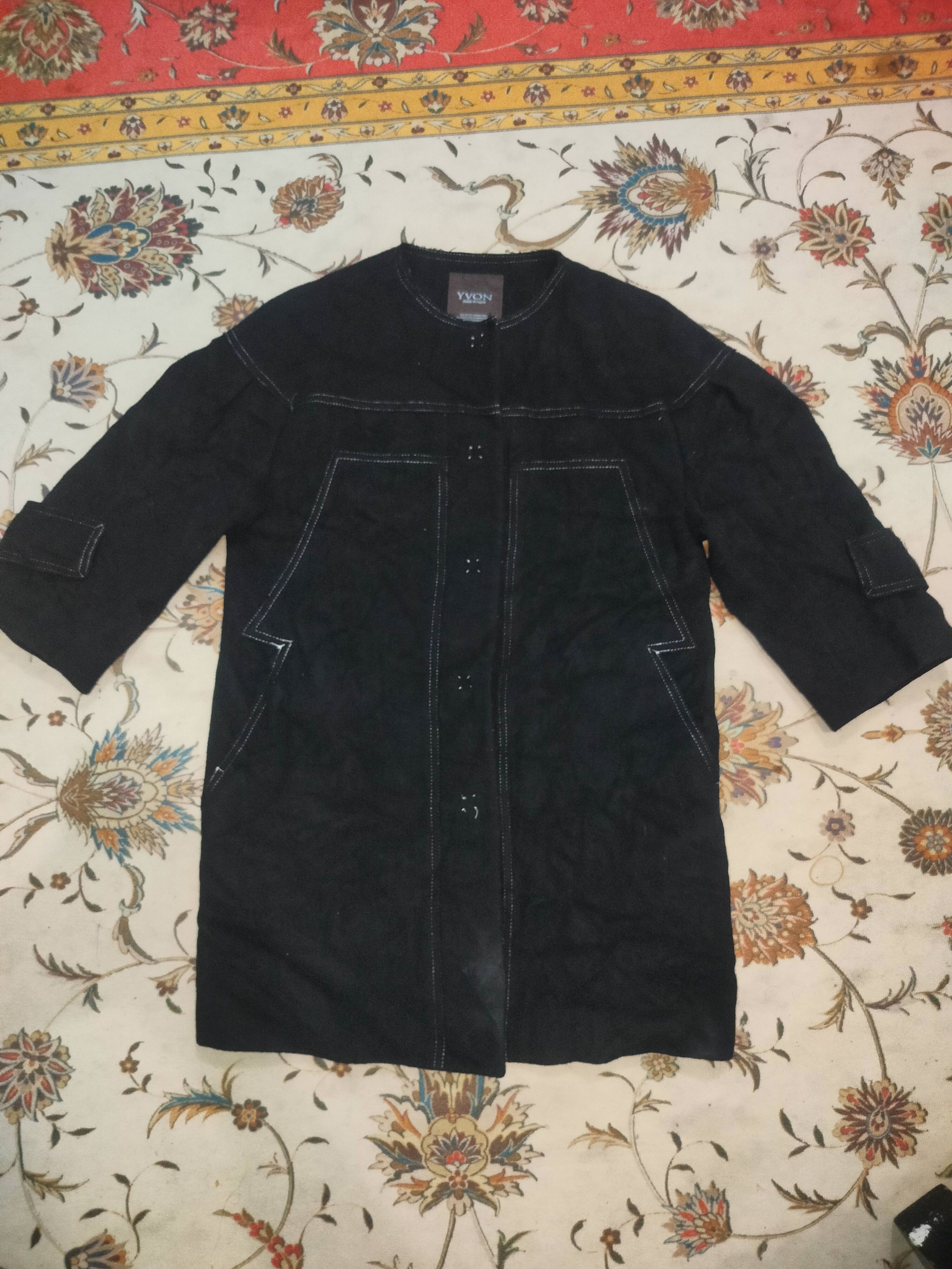 Japanese Brand YVON INED N.VAGUE BY YOHJI YAMAMOTO BUTTON UP WOOL COAT Size M / US 6-8 / IT 42-44 - 1 Thumbnail