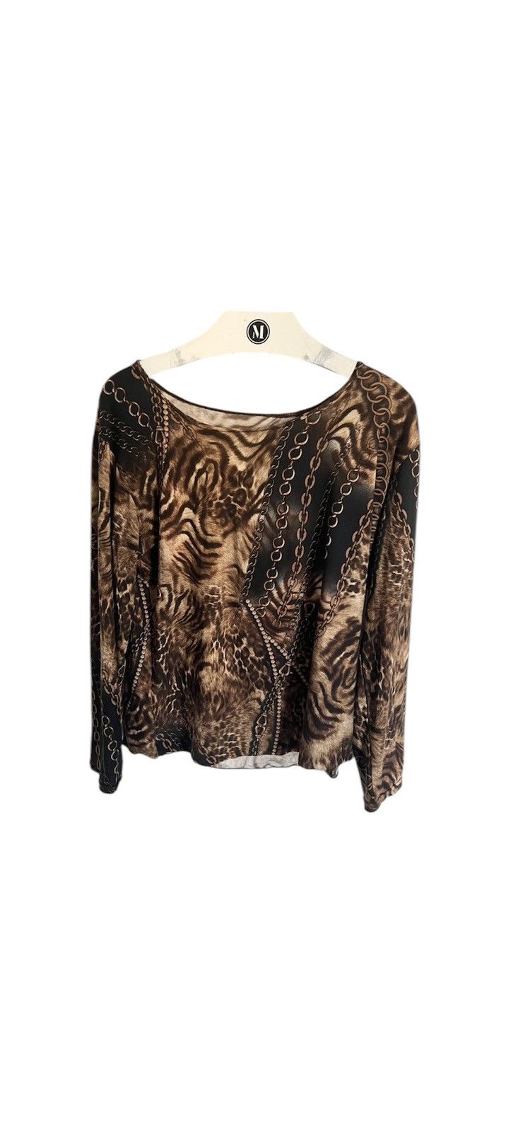 Japanese Brand × Vintage Y2K Mesh Tee Top Blouse chains print tiger jpg margiela Size XL / US 12-14 / IT 48-50 - 1 Thumbnail