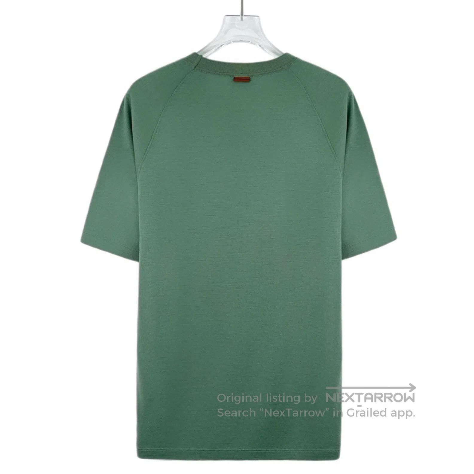 Ermenegildo Zegna Zegna Green Wool Round Neck Short Sleeve T-Shirt| Size US M / EU 48-50 / 2 - 2 Thumbnail