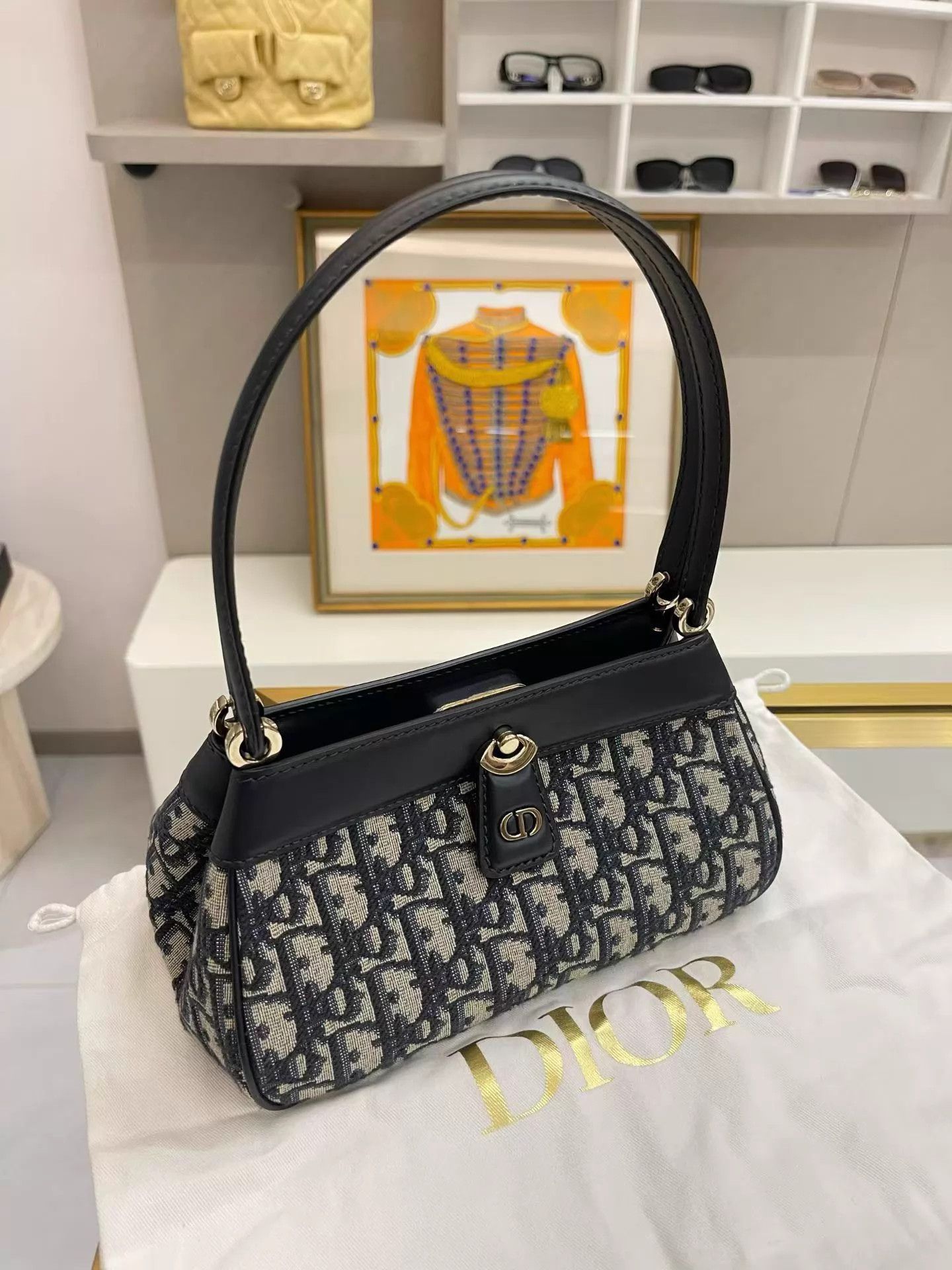 Dior Dior Oblique Key Bag Blue Underarm Like New Size ONE SIZE - 4 Thumbnail