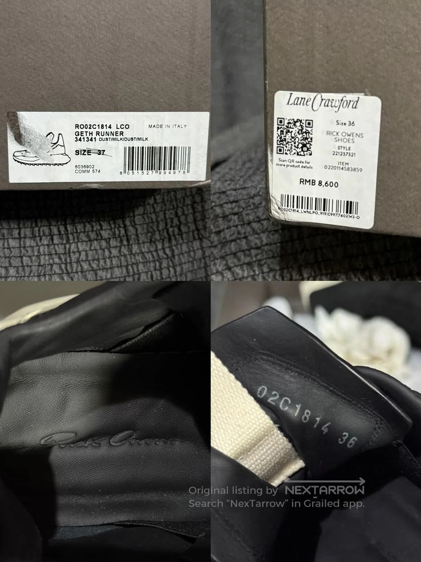 Rick Owens Rick Owens Black and White Thick Sole Sneakers. Size US 5 / EU 37 - 8 Thumbnail